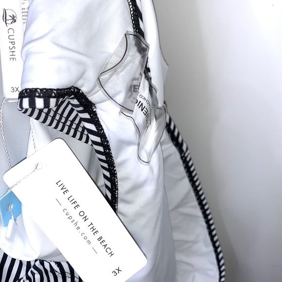 NWT CUPSHE Stripe Swimsuit Bikini Bottom Ruched Plus Size 3X - Picture 5 of 6